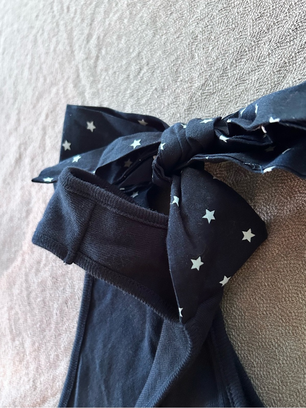 Tommy Hilfiger Tank Top w/ Shoulder White Star Bow V-Neck Navy Cotton Women’s M - Picture 6 of 14